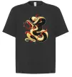 Футболка Оверсайз Змія малюнок Чорний фото