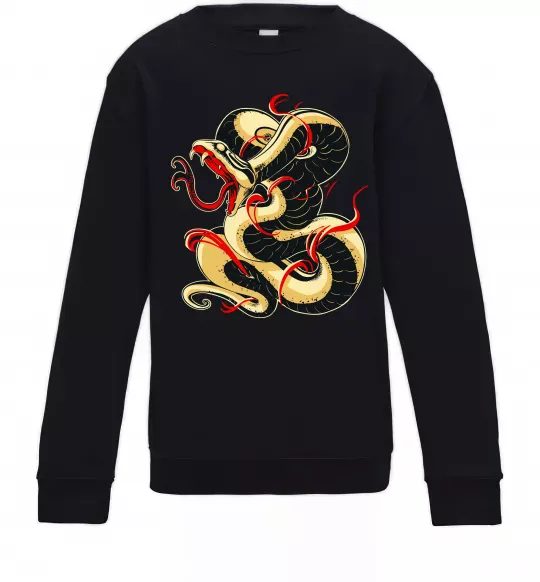Детский Свитшот Змія малюнок Черный фото