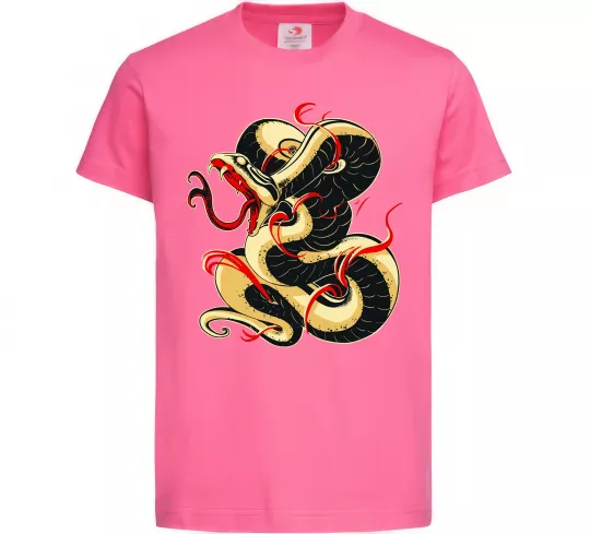 Детская футболка Змія малюнок Ярко-розовый фото