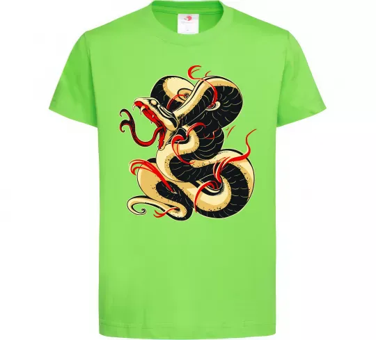 Детская футболка Змія малюнок Лаймовый фото