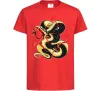 Детская футболка Змія малюнок Красный фото