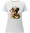 Женская премиум футболка Змія малюнок Белый фото
