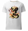 Чоловіча преміум футболка Змія малюнок Білий фото
