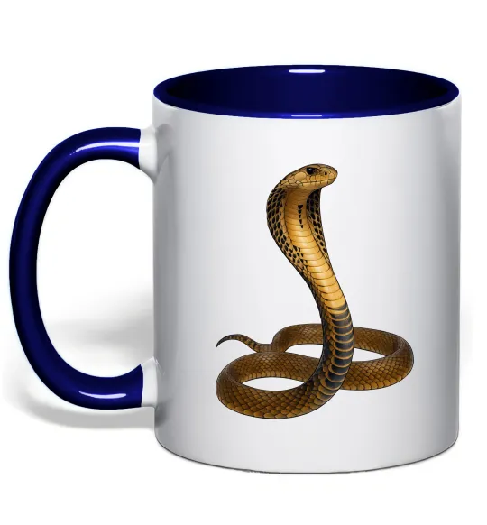 Чашка з кольоровою ручкою Кобра Глибокий темно-синій фото