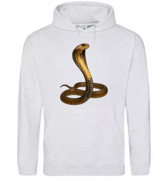 Чоловіча толстовка (худі) Кобра Сірий меланж фото