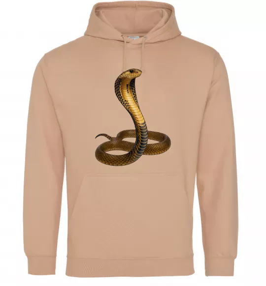 Женская толстовка (худи) Кобра Песочный фото