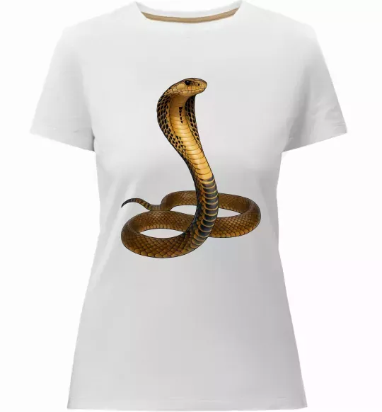 Женская премиум футболка Кобра Белый фото