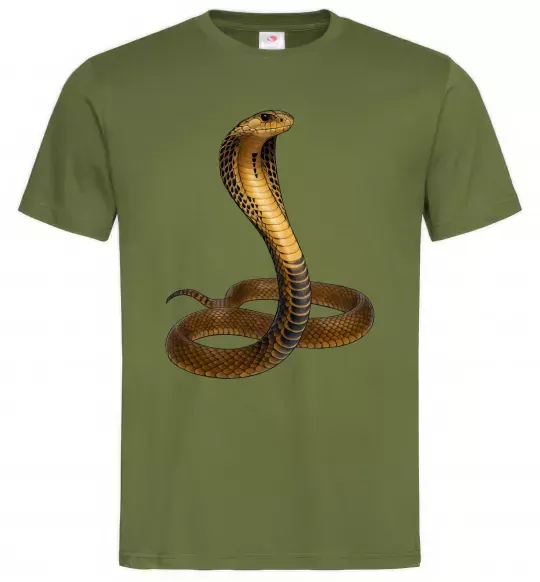 Мужская футболка Кобра Оливковый фото