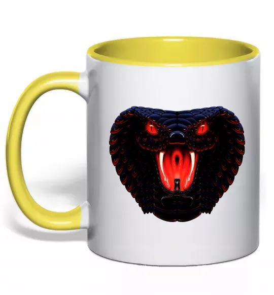 Чашка с цветной ручкой Dark snake Солнечно желтый фото