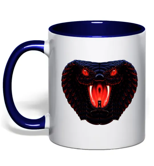 Чашка с цветной ручкой Dark snake Глубокий темно-синий фото