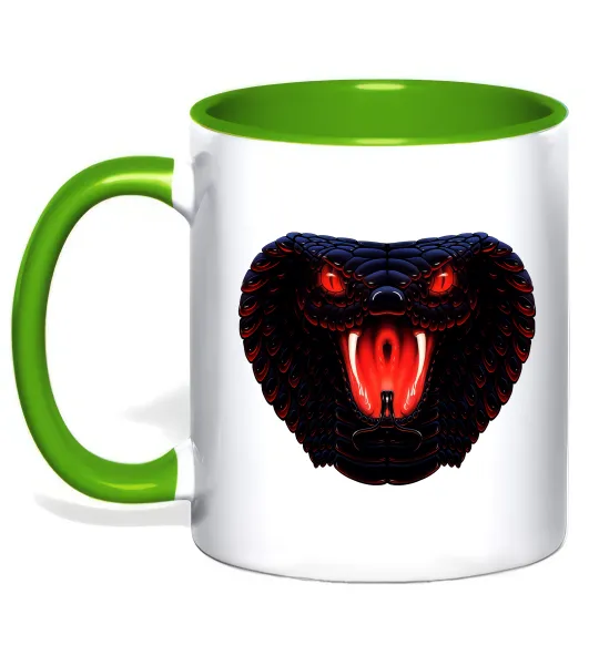 Чашка с цветной ручкой Dark snake Лаймовый фото