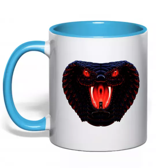 Чашка с цветной ручкой Dark snake Голубой фото