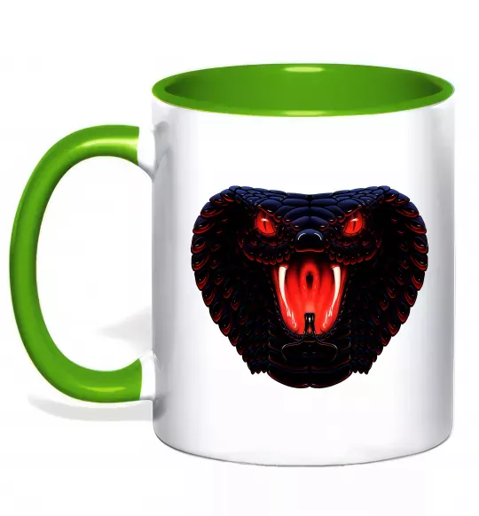 Чашка с цветной ручкой Dark snake Зеленый фото