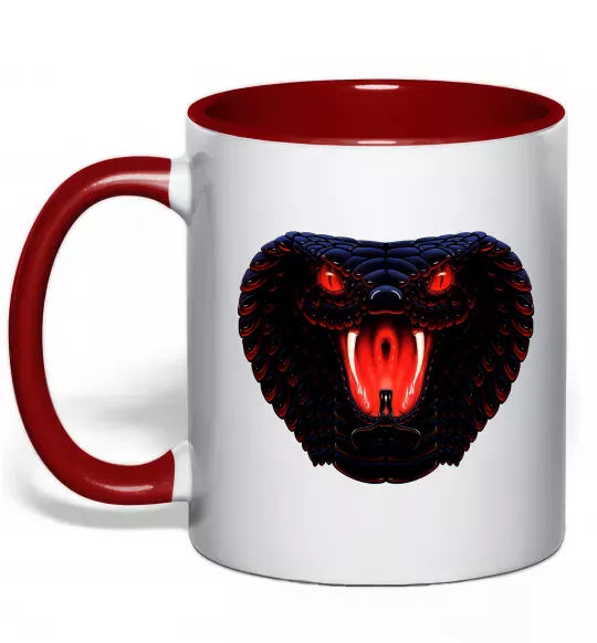 Чашка с цветной ручкой Dark snake Красный фото