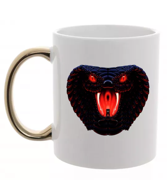 Чашка с цветной ручкой Dark snake Золото фото