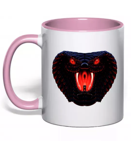 Чашка с цветной ручкой Dark snake Нежно розовый фото