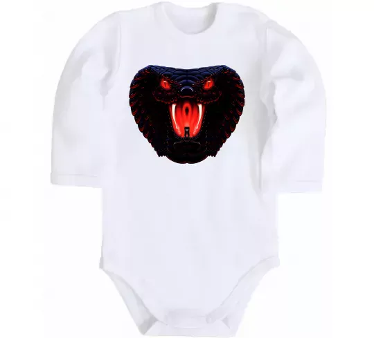 Детский боди Dark snake Белый фото