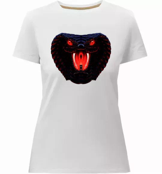 Женская премиум футболка Dark snake Белый фото