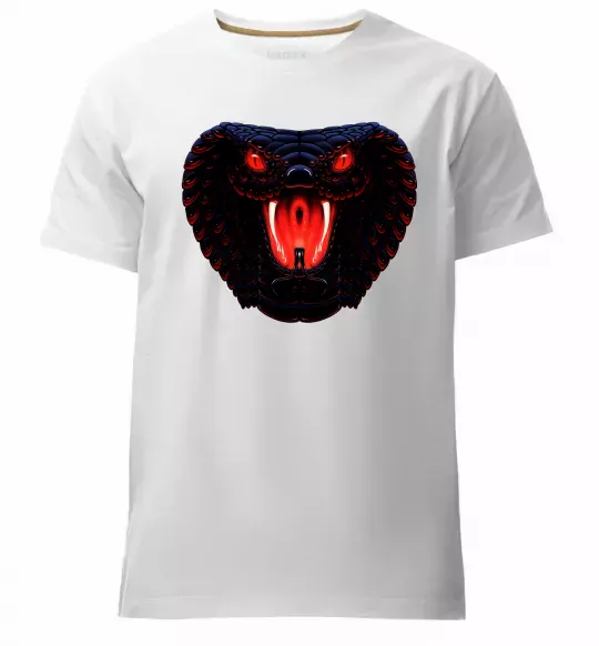 Мужская премиум футболка Dark snake Белый фото