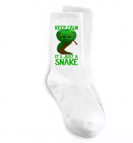 Носки Keep calm it`s just a snake Белый фото