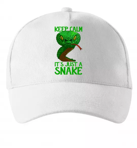 Кепка Keep calm it`s just a snake Белый фото