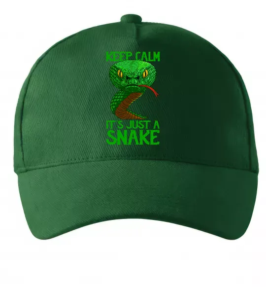 Кепка Keep calm it`s just a snake Темно-зеленый фото