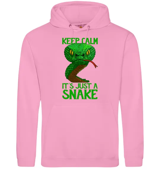 Женская толстовка (худи) Keep calm it`s just a snake Розовый фото