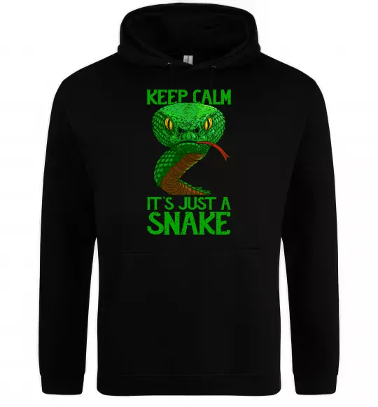 Женская толстовка (худи) Keep calm it`s just a snake Черный фото
