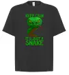 Футболка Оверсайз Keep calm it`s just a snake Черный фото