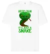 Футболка Оверсайз Keep calm it`s just a snake Белый фото