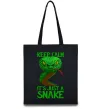 Эко-сумка Keep calm it`s just a snake Черный фото