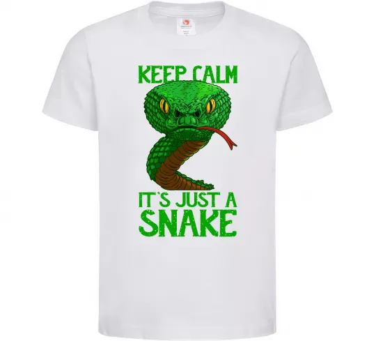 Детская футболка Keep calm it`s just a snake Белый фото