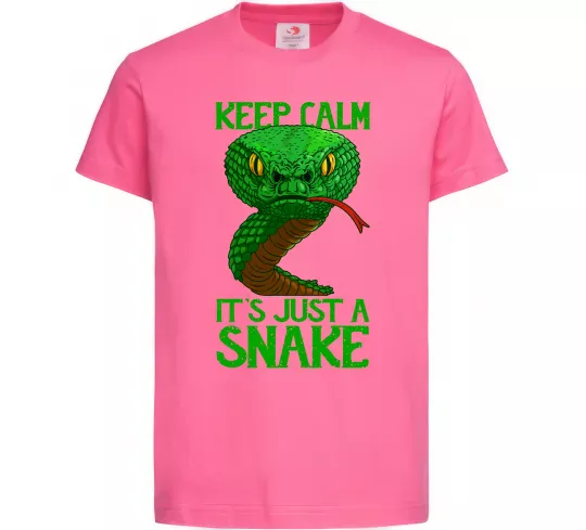 Детская футболка Keep calm it`s just a snake Ярко-розовый фото