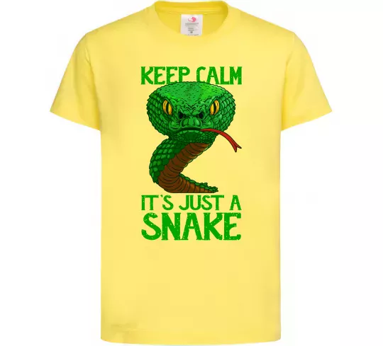 Детская футболка Keep calm it`s just a snake Лимонный фото