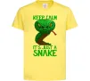 Детская футболка Keep calm it`s just a snake Лимонный фото