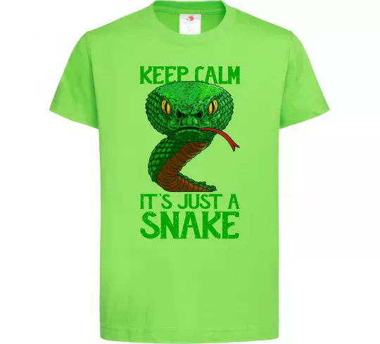 Детская футболка Keep calm it`s just a snake Лаймовый фото