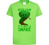 Детская футболка Keep calm it`s just a snake Лаймовый фото