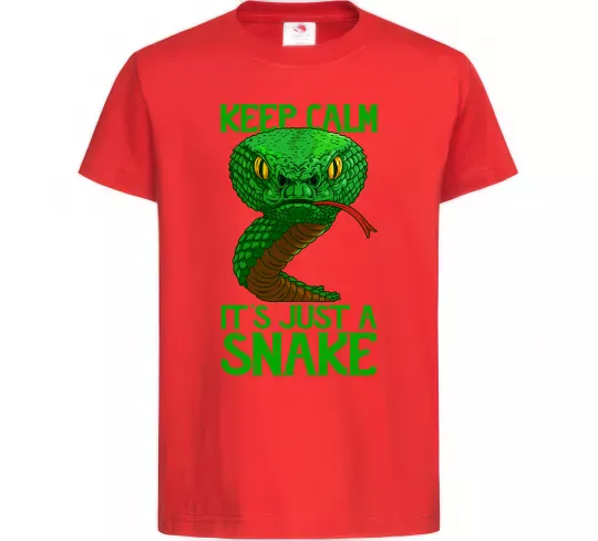 Детская футболка Keep calm it`s just a snake Красный фото