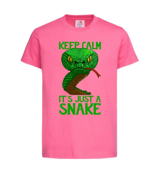 Детская футболка Keep calm it`s just a snake Ярко-розовый фото
