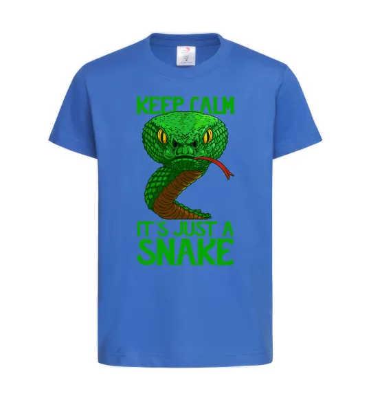 Детская футболка Keep calm it`s just a snake Ярко-синий фото