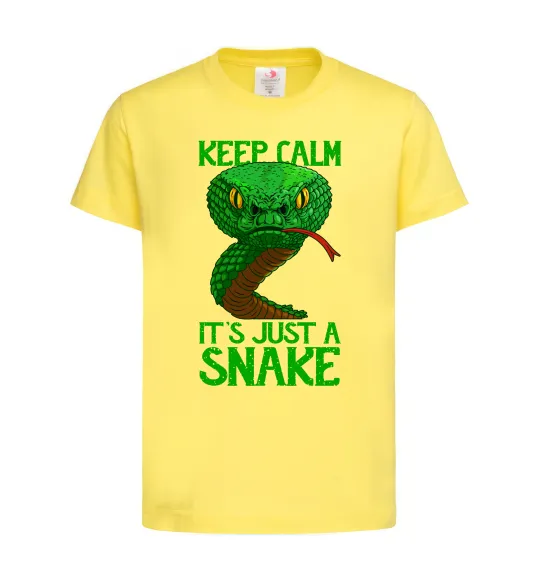 Детская футболка Keep calm it`s just a snake Лимонный фото