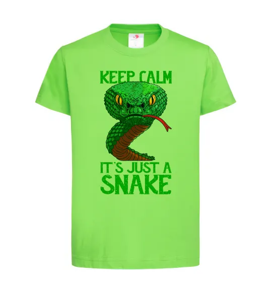 Детская футболка Keep calm it`s just a snake Лаймовый фото