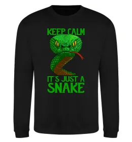 Свитшот Keep calm it`s just a snake Черный фото