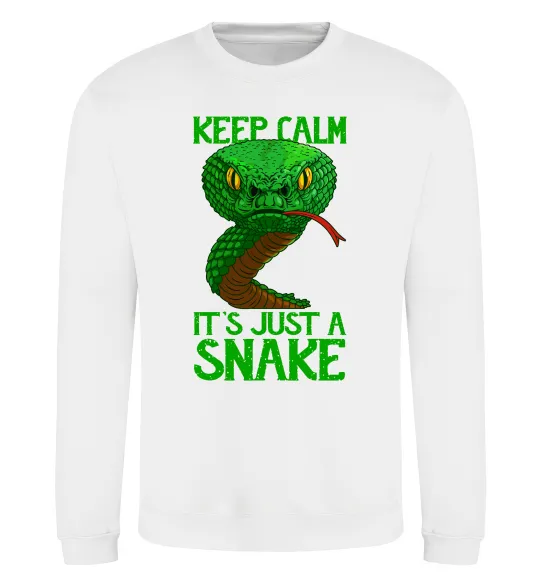 Свитшот Keep calm it`s just a snake Белый фото