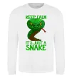 Свитшот Keep calm it`s just a snake Белый фото