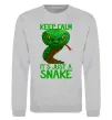 Свитшот Keep calm it`s just a snake Серый меланж фото