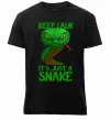 Мужская премиум футболка Keep calm it`s just a snake Черный фото