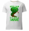 Мужская премиум футболка Keep calm it`s just a snake Белый фото