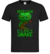 Мужская футболка Keep calm it`s just a snake Черный фото