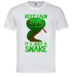 Мужская футболка Keep calm it`s just a snake Белый фото